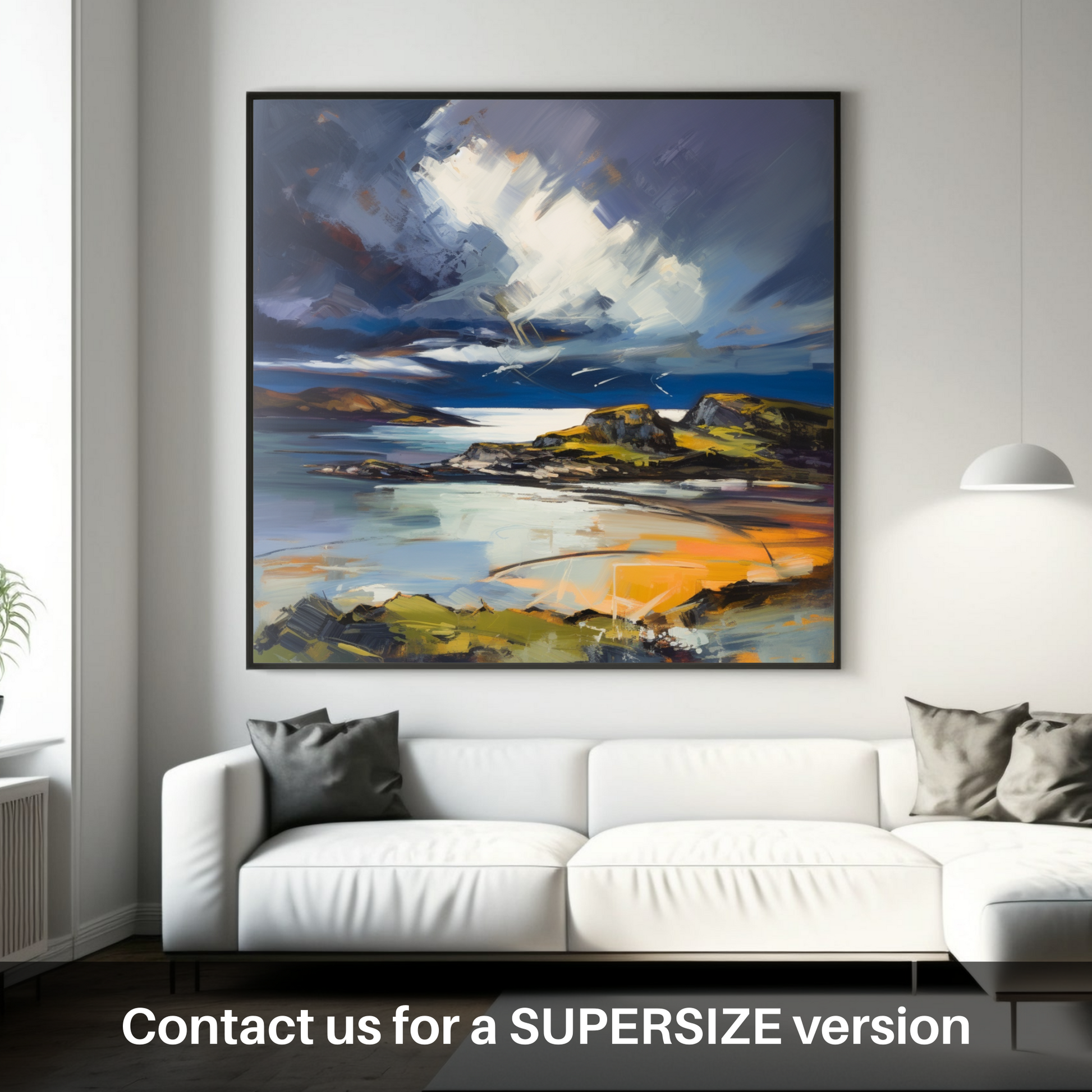 Huge supersize print of Lochinver Bay with a stormy sky