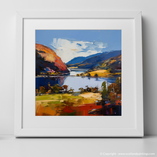 Art Print of Loch Earn, Perth and Kinross with a white frame