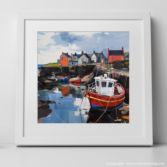 Painting and Art Print of Lybster Harbour, Caithness. Expressionist Ode to Lybster Harbour.