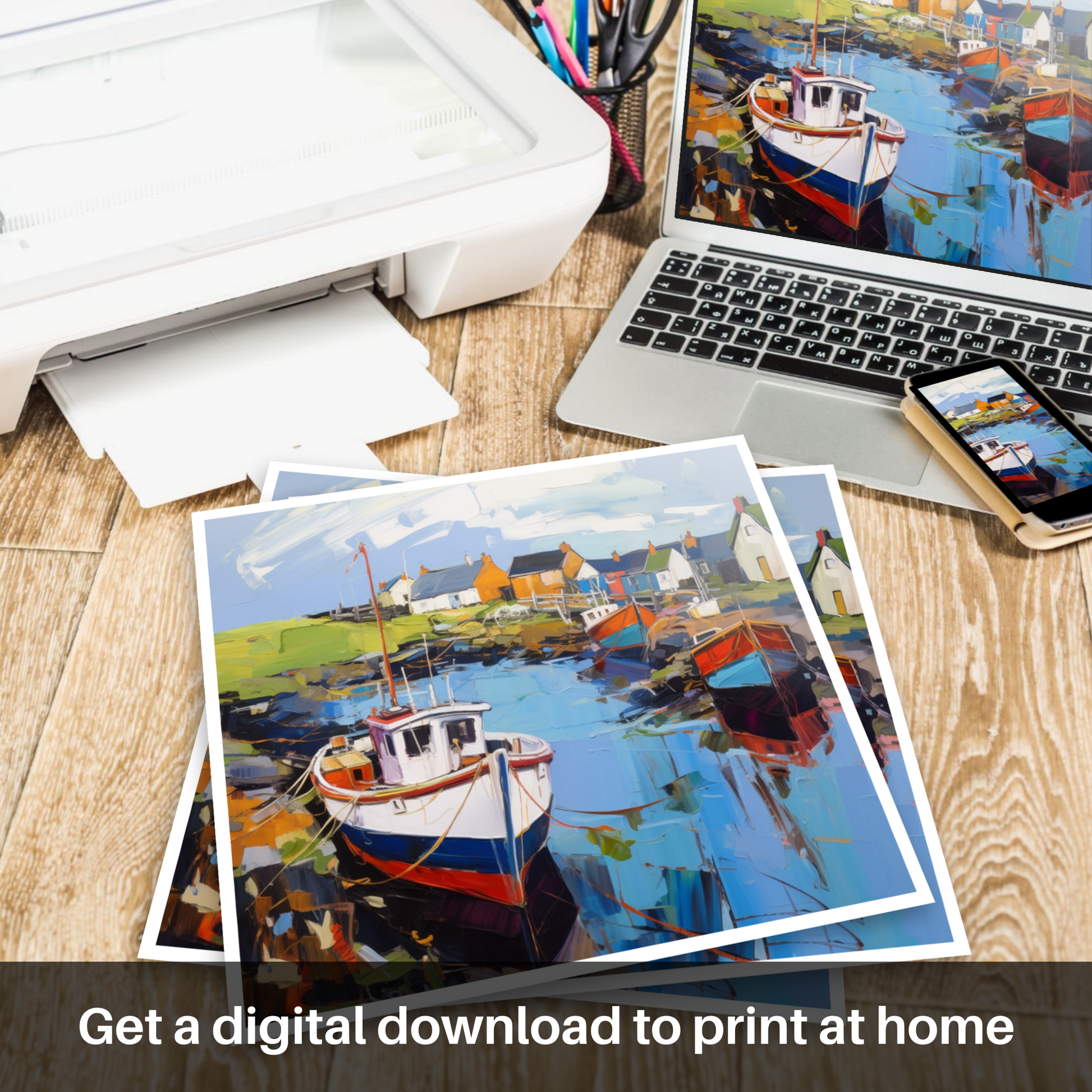 Downloadable and printable picture of Lybster Harbour, Caithness