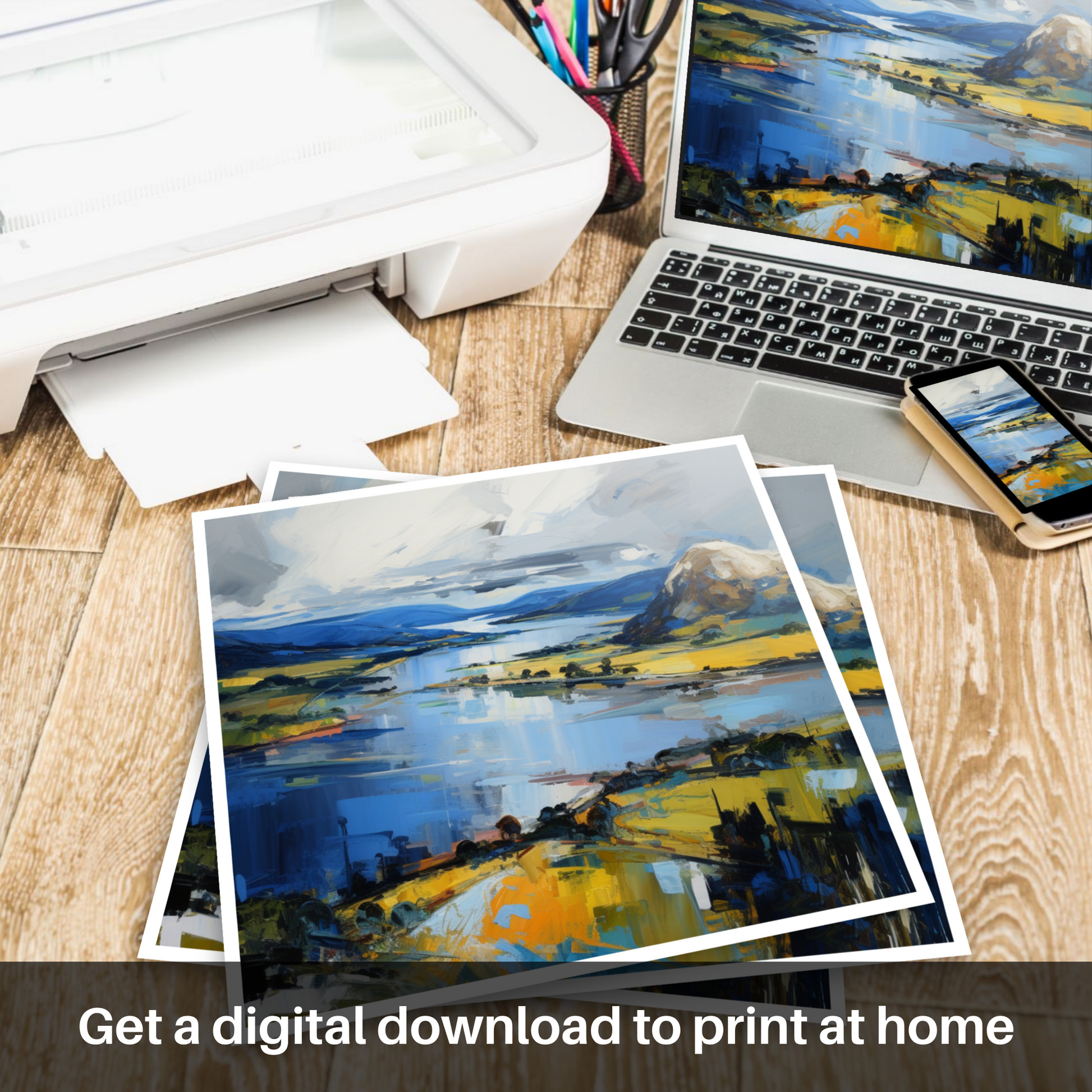 Downloadable and printable picture of Loch Leven, Perth and Kinross