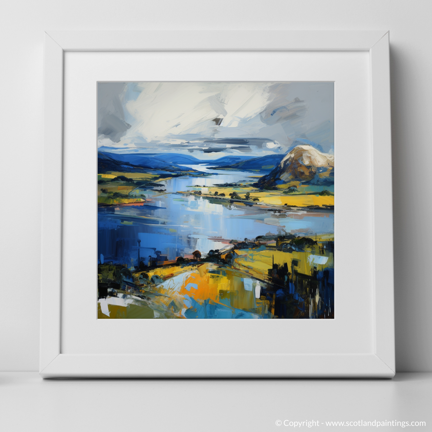 Art Print of Loch Leven, Perth and Kinross with a white frame