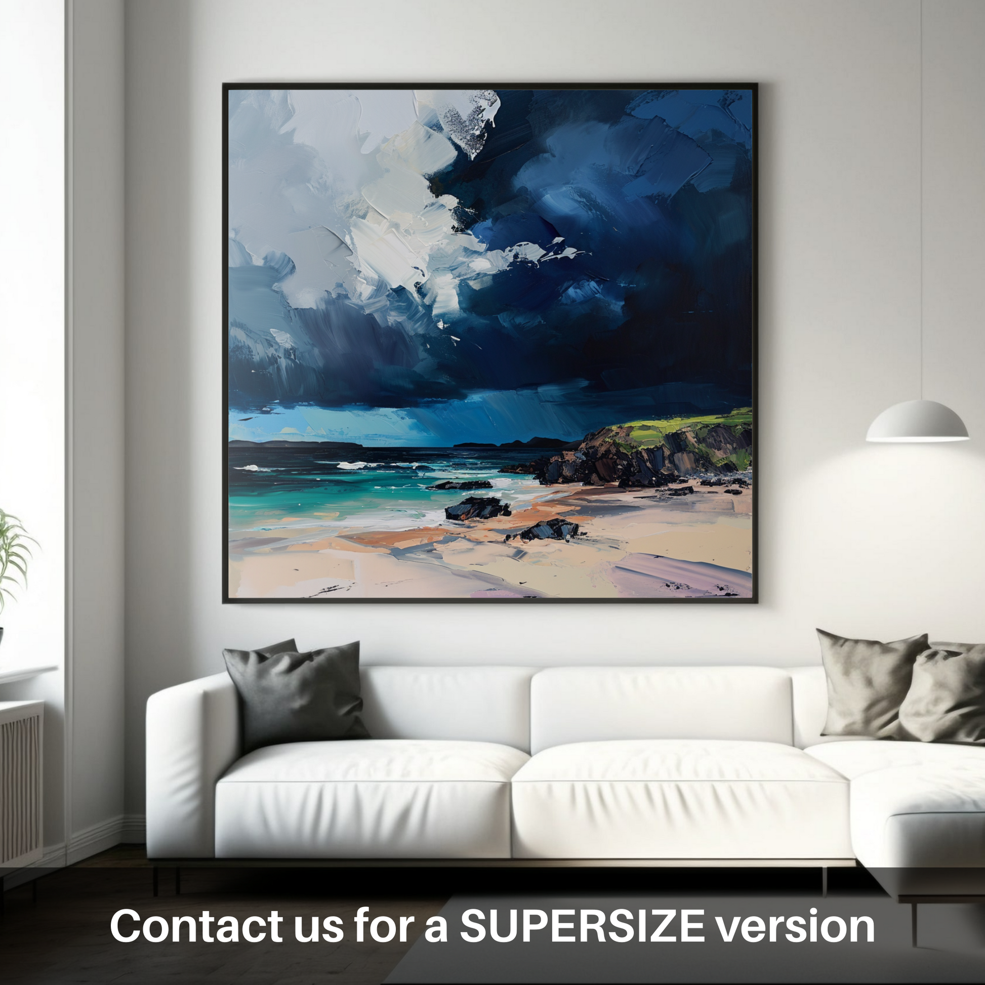 Huge supersize print of Balnakeil Bay with a stormy sky